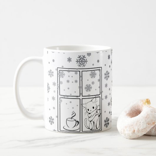 Caffeine & Whiskers Mug コーヒーマグカップ (ドーナツ)