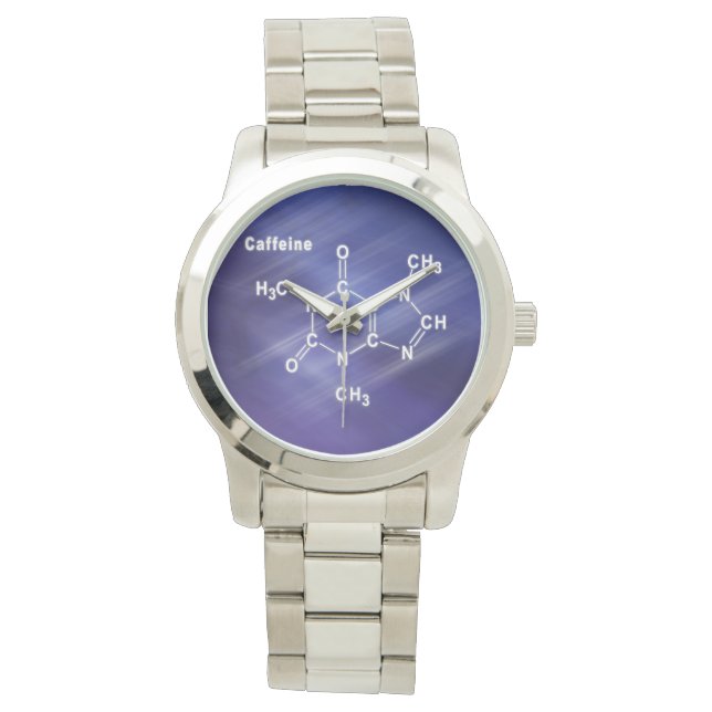 CaffeineCaffeine Structural chemical formula 腕時計 (正面)