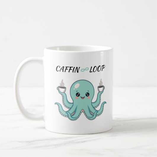 Caffin Loop Kawaii Coffee Mug – Octopus Cute  コーヒーマグカップ (左)
