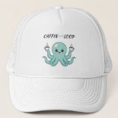Caffin Loop Kawaii Hat – Cute Octopus Coffee キャップ (正面)