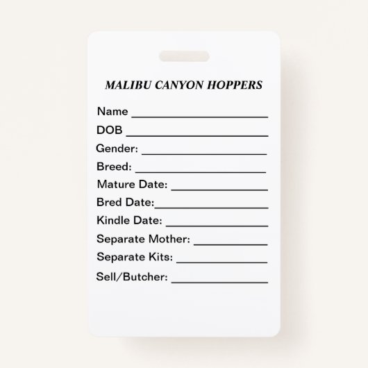 Cage Tag バッジ (正面)