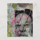 caged man retro junk journal Mixed Media Collage ポストカード (正面)