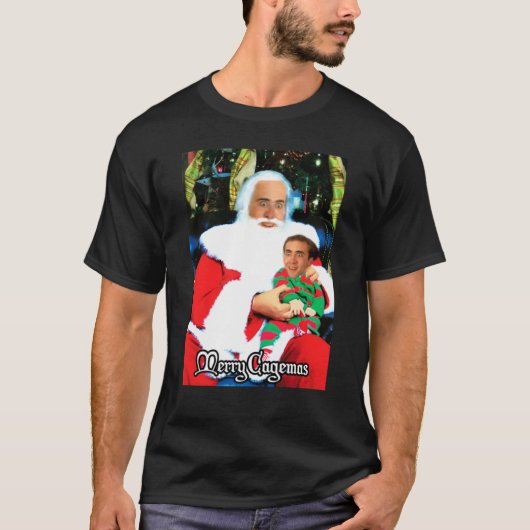 Cagemas メリー Santa Knee Nicolas Cage Christmas818 Tシャツ (正面)