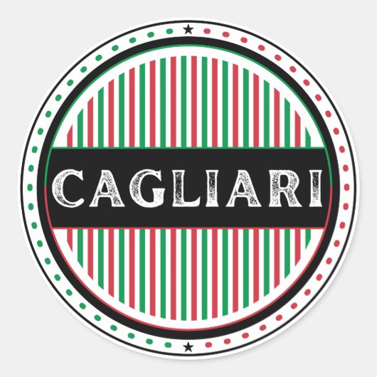 Cagliari City Pride Emblem – Italian Identity ラウンドシール (正面)