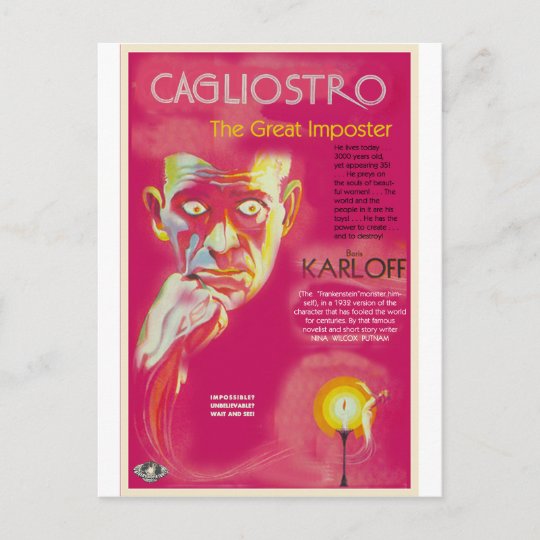 Cagliostroの映画のポスター ボリス カーロフ ポストカード Zazzle Co Jp
