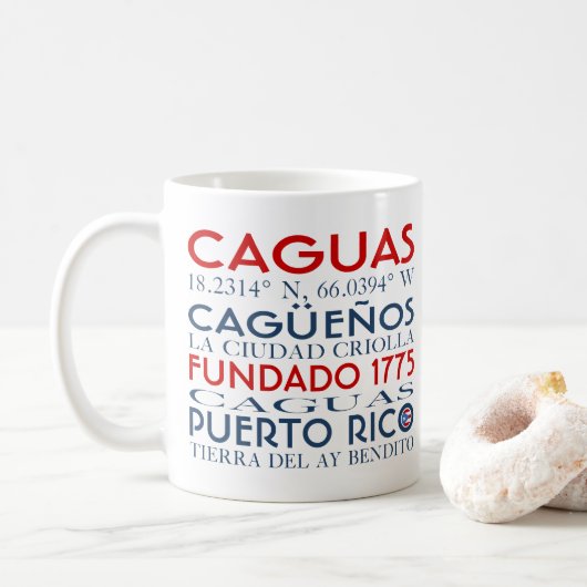 Caguas、プエルトリコ コーヒーマグカップ (ドーナツ)