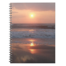 Cahier Coucher de soleil rose sur la plage  