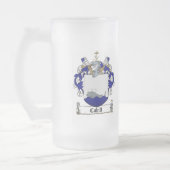 CAHILLの家紋- CAHILLの紋章付き外衣 フロストグラスビールジョッキ (左)