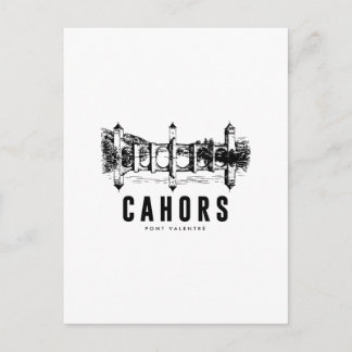 Cahors Architecture Pont Poster Gravure Noir et ポストカード