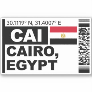 CAI Cairo Boarding Pass - Egypt Travel シール