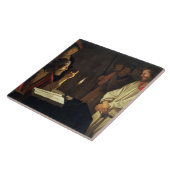 Caiaphas (キャンバスの油)の前のキリスト タイル (側面)