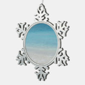 Caicosの美しいビーチ|のトルコ人および写真 スノーフレークピューターオーナメント (右)