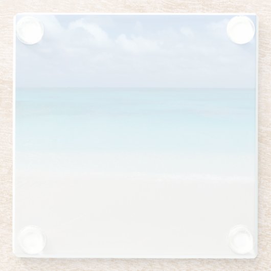 Caicosの風下のビーチ|のトルコ人および写真 ガラスコースター (裏面)