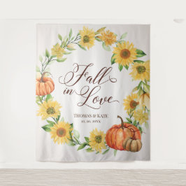 Caída en amor girasoles y calabazas pancartas boda タペストリー