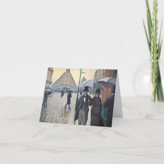 Caillebotteの通りdeパリ、temps de pluie ノートカード (正面)