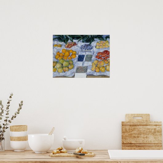 Caillebotte – スタンドに表示されるフルーツ ポスター (キッチン)