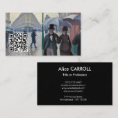 Caillebotte – パリ通り; Rainy Day - QRコード 名刺 (正面/裏面)