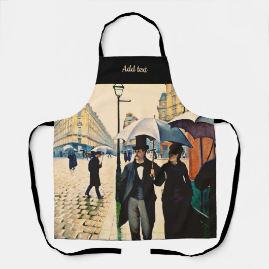 Caillebotte - Paris on a Rainy Day エプロン (正面)