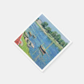 Caillebotte - Seine at Argenteuil, Bots atいかり スタンダードカクテルナプキン (角)
