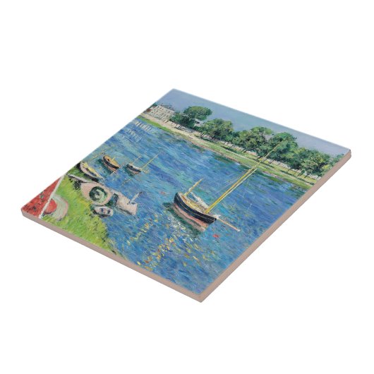 Caillebotte - Seine at Argenteuil, Bots atいかり タイル (側面)