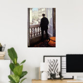 Caillebotte - Young Man at his Window ポスター (ホームオフィス)