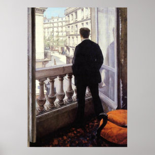 Caillebotte - Young Man at his Window ポスター
