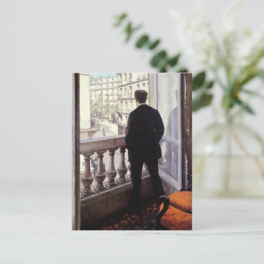 Caillebotte - Young Man at his Window ポストカード (スタンド正面)
