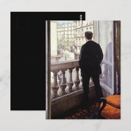 Caillebotte - Young Man at his Window ポストカード (正面/裏面)