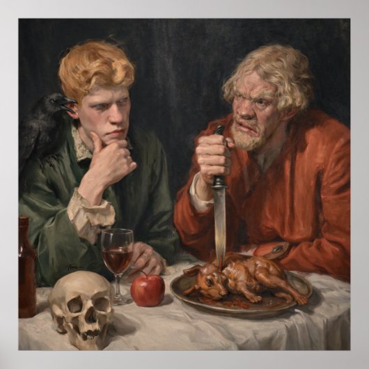 Cain & Abel Renaissance Style Surrealist Fine art ポスター (正面)