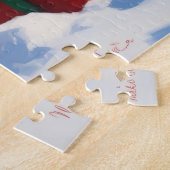 Cainn Terrier走 Christmas Hatで雪の中 ジグソーパズル (側面)