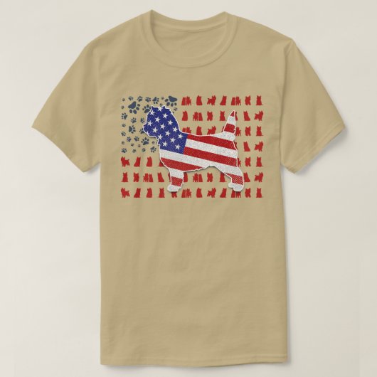 Cairn Terrier American Flag 4th Of July Gifts For  Tシャツ (デザイン正面)