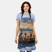 Cairn Terrier Christmas Boat Holiday エプロン (着用した状態)