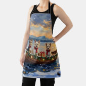 Cairn Terrier Christmas Boat Holiday エプロン (インサイチュ)