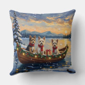 Cairn Terrier Christmas Boat Holiday クッション (裏面)