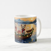 Cairn Terrier Christmas Boat Holiday コーヒーマグカップ (正面右)
