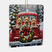 Cairn Terrier Christmas Red Truck Holiday セラミックオーナメント (右)