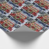 Cairn Terrier Christmas Red Truck Holiday ラッピングペーパー (角)