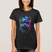 Cairn Terrier Dog owner Vaporwave Notorious DJ Tシャツ (正面)