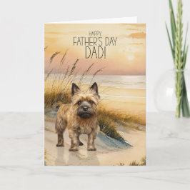 Cairn Terrier Dog Sunset Beach Father's Day シーズンカード