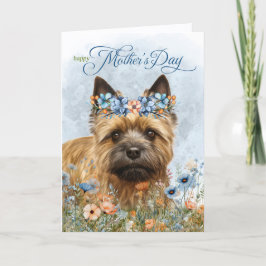 Cairn Terrier Dog Wildflowers Mother's Day シーズンカード