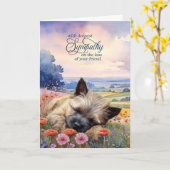 Cairn Terrier Dog with Wildflowers Pet Sympathy カード (黄色い花)