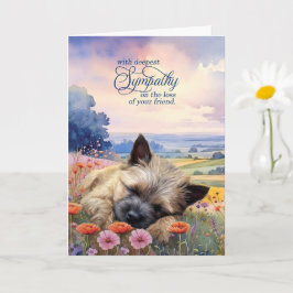 Cairn Terrier Dog with Wildflowers Pet Sympathy カード