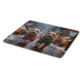Cairn Terrier Dogs Christmas Snow Holiday カッティングボード (角)