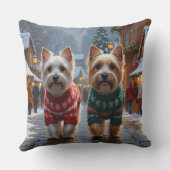 Cairn Terrier Dogs Christmas Snow Holiday  クッション (裏面)