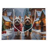 Cairn Terrier Dogs Christmas Snow Holiday  ラージペーパーバッグ (正面)