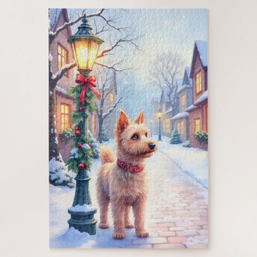 Cairn Terrier Festive Lamppost Village Christmas ジグソーパズル (縦)