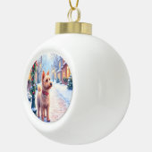 Cairn Terrier Festive Lamppost Village Christmas セラミックボールオーナメント (右)