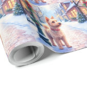 Cairn Terrier Festive Lamppost Village Christmas ラッピングペーパー (ロールコーナー)
