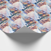 Cairn Terrier Festive Lamppost Village Christmas ラッピングペーパー (角)