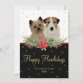 Cairn Terrier & Jack Russel Dog Happy Howlidays  シーズンカード (正面)